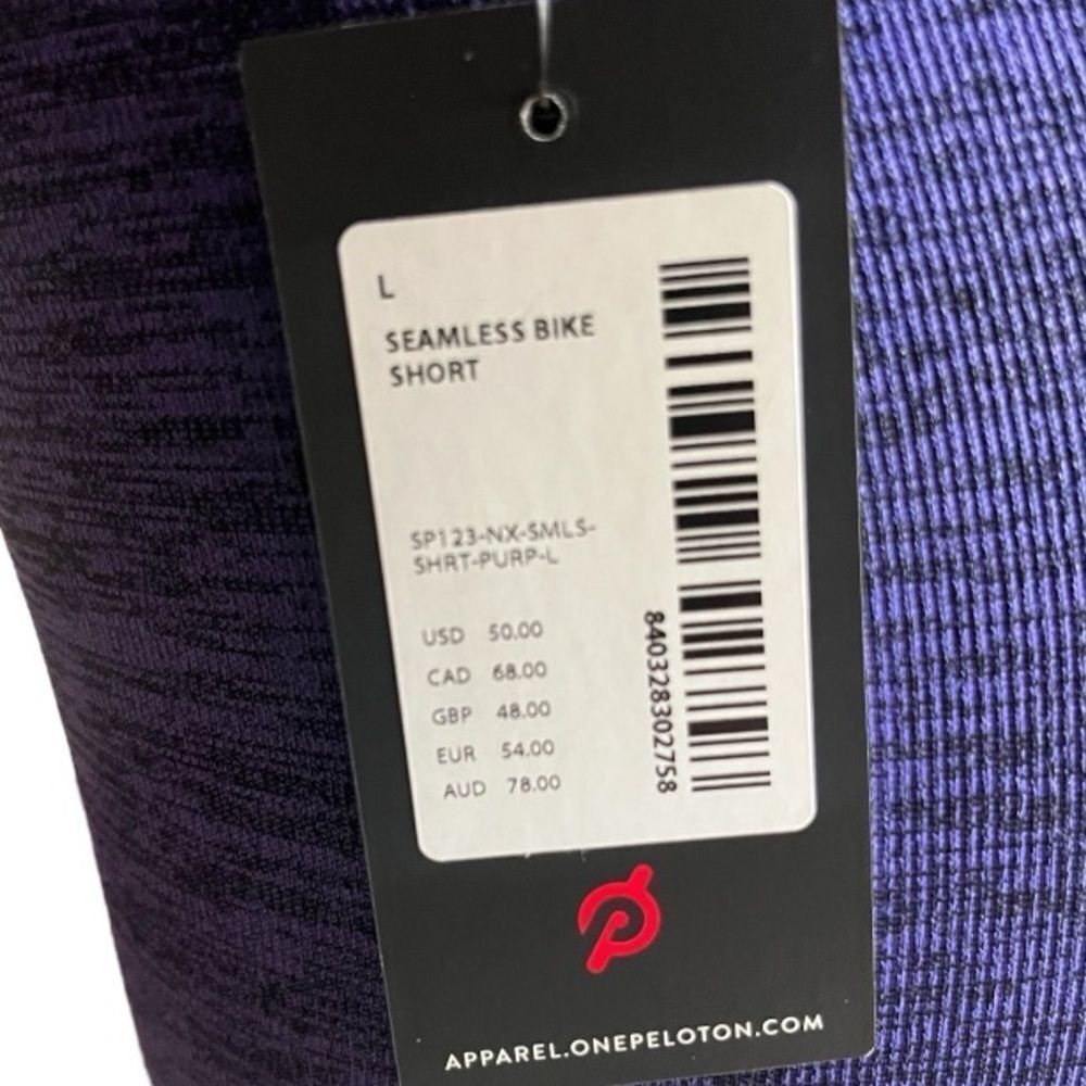 NWT- Peloton Women's Heathered Blue Bike Shorts - Picture 6 of 6